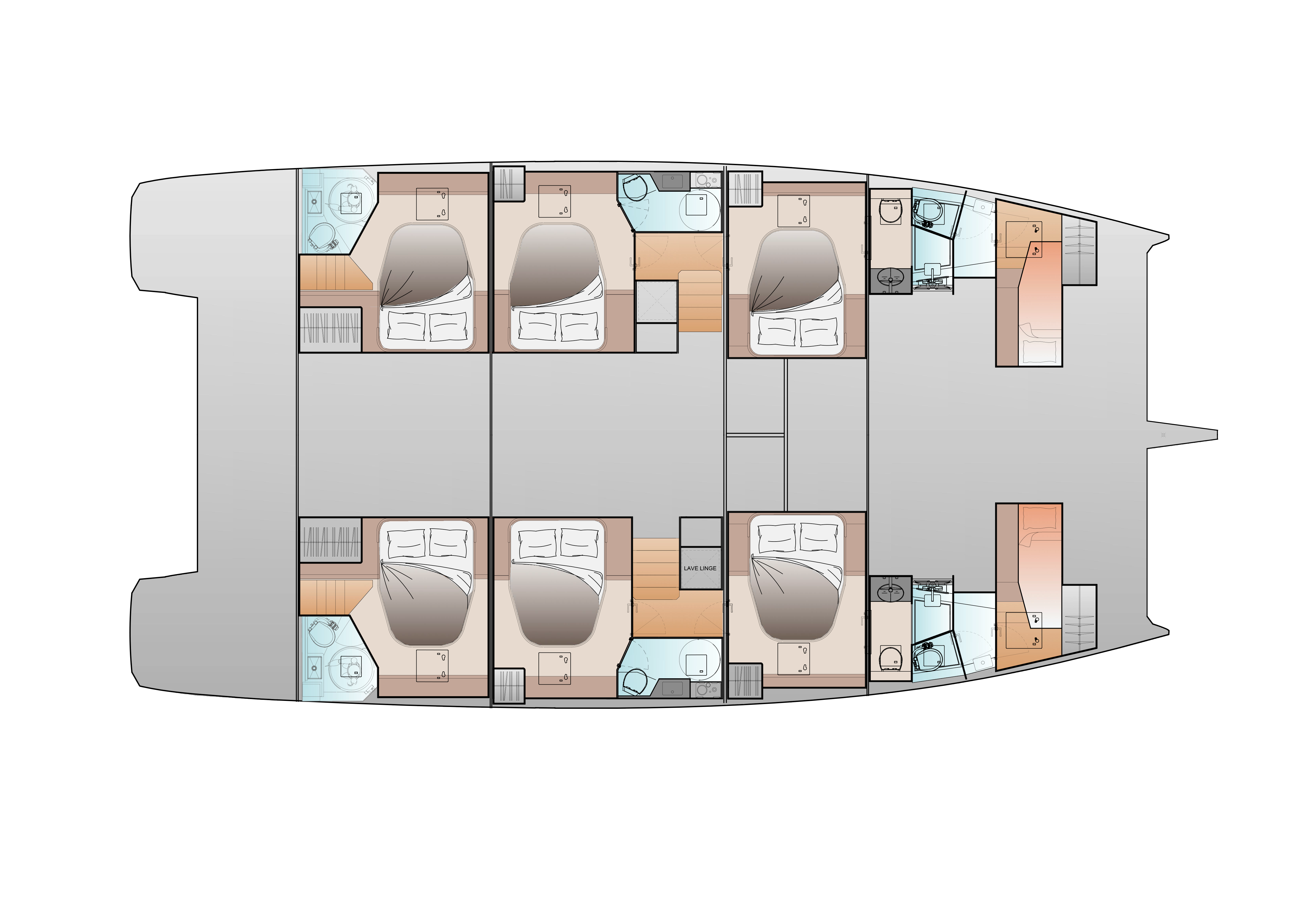 Layout 6 Kabinen